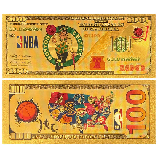 NBA Team Gold-Tone Commemorative Banknote – Basketball Fan Collectible