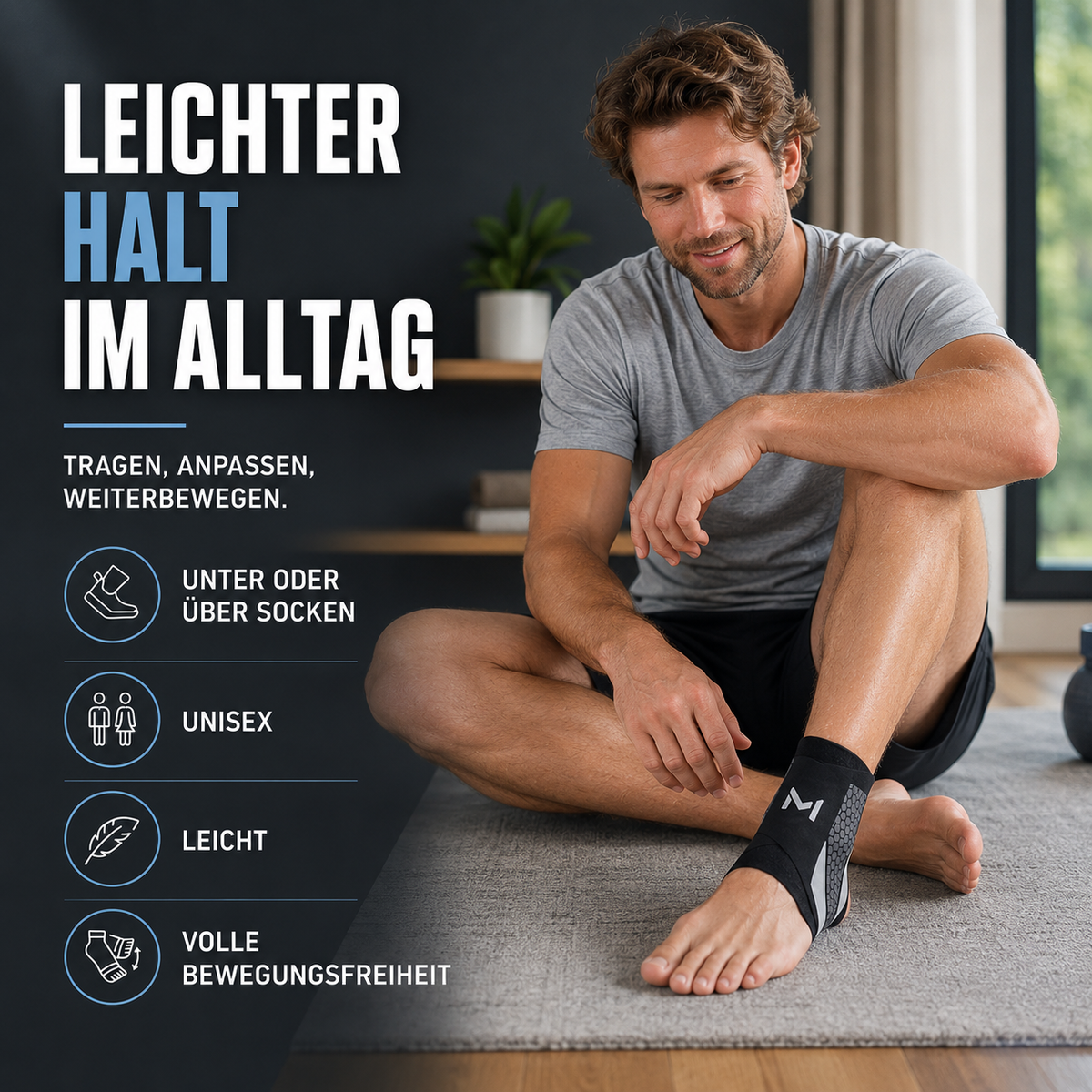 Adjustable Ankle Brace for Sports and Recovery – Flexible Support with Compression | Sansoti