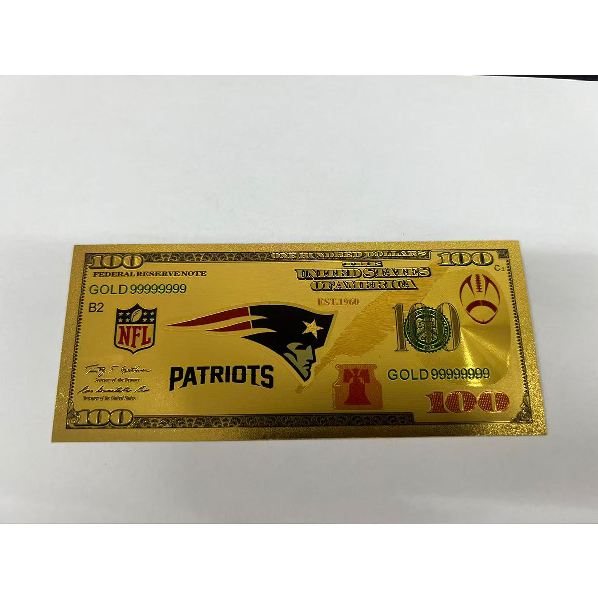 Gold-Plated Football Collectible Banknote – American Sports Fan Gift