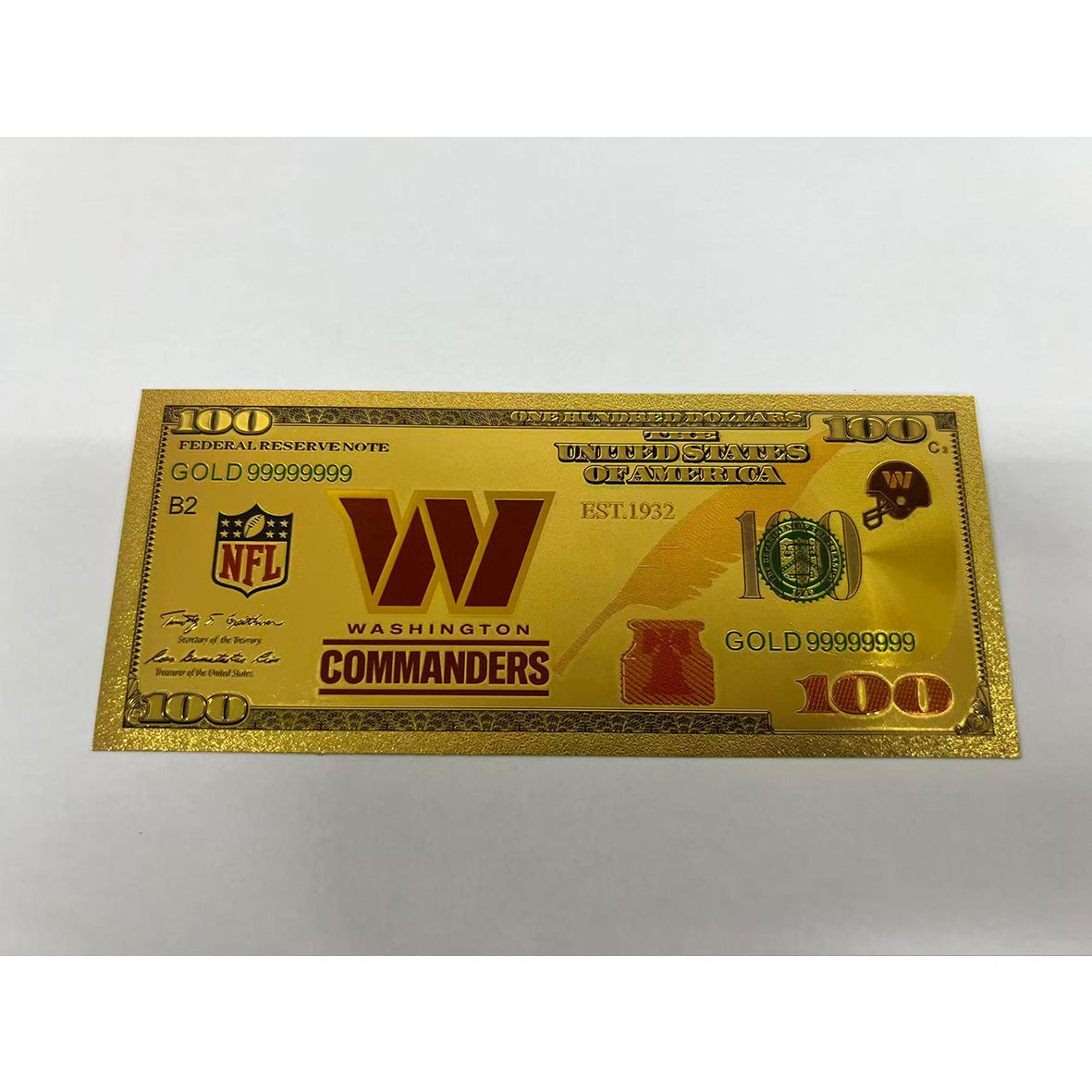 Gold-Plated Football Collectible Banknote – American Sports Fan Gift