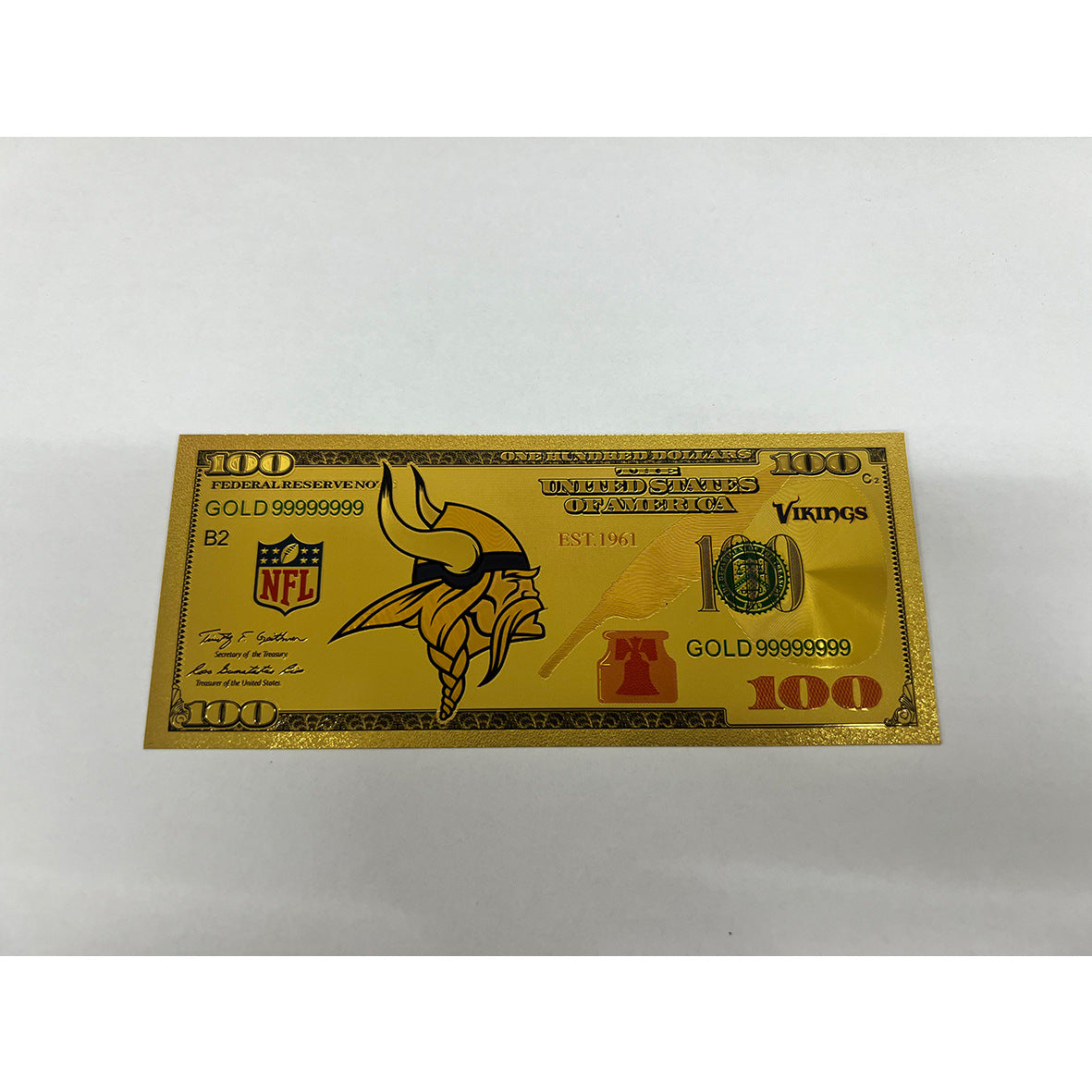 Gold-Plated Football Collectible Banknote – American Sports Fan Gift