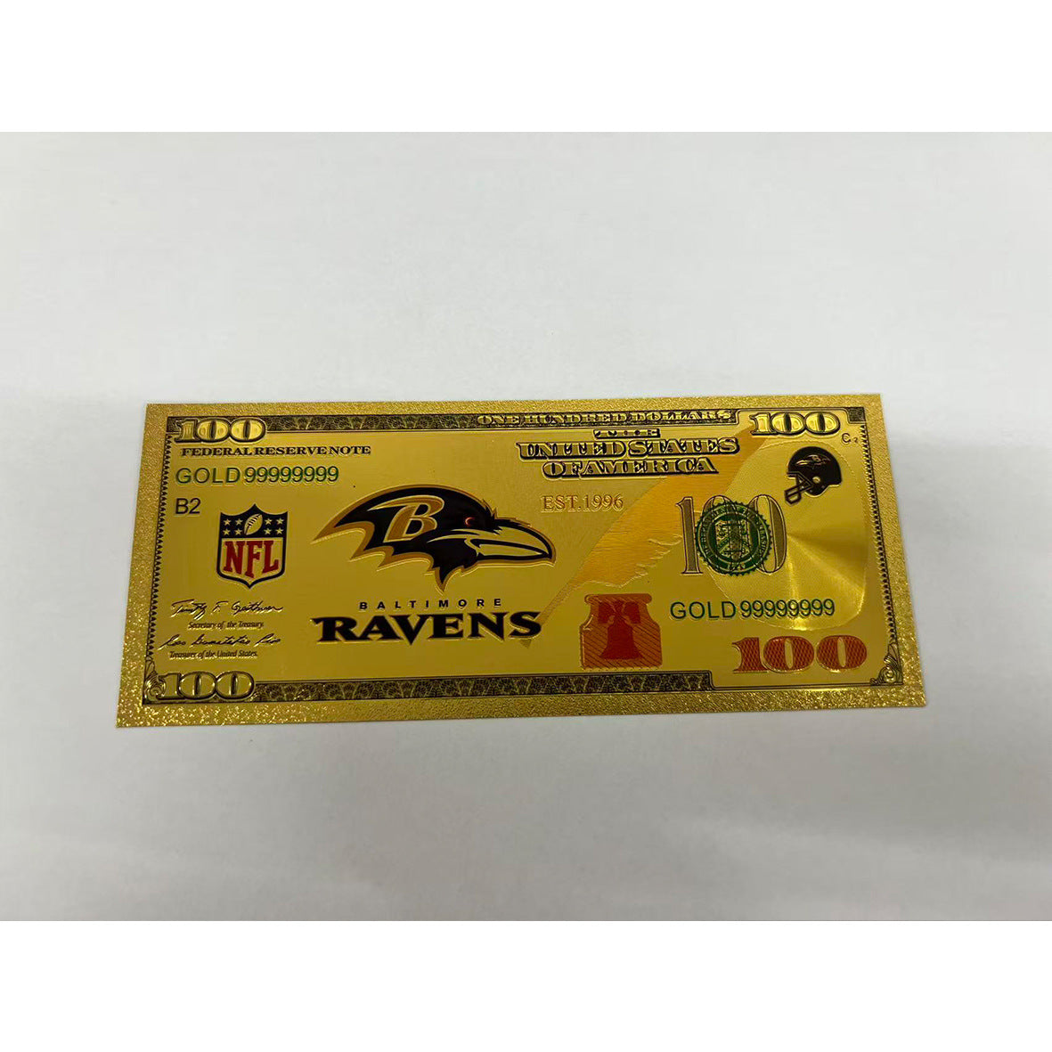 Gold-Plated Football Collectible Banknote – American Sports Fan Gift