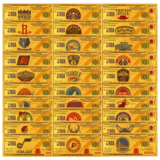 NBA Team Gold-Tone Commemorative Banknote – Basketball Fan Collectible