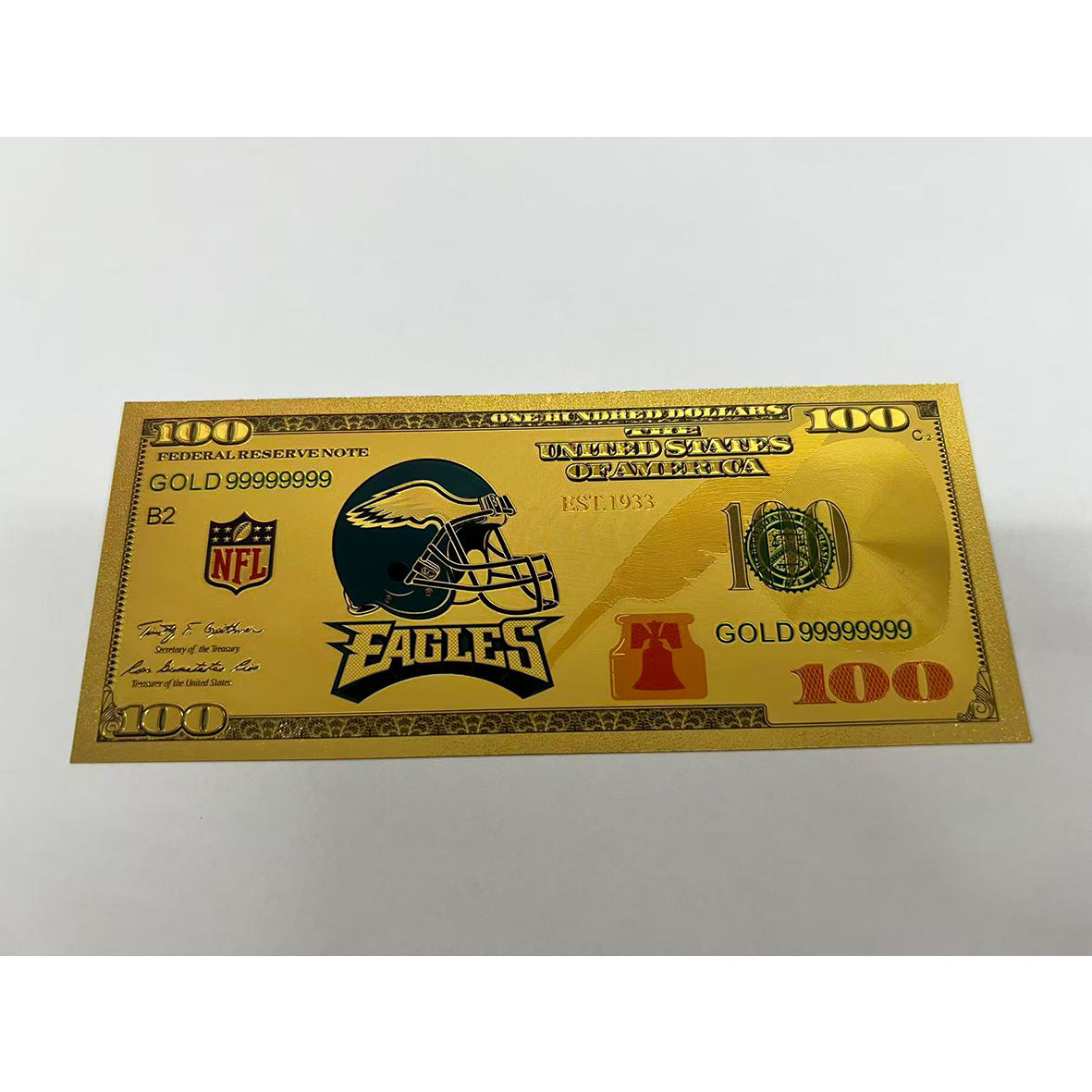 Gold-Plated Football Collectible Banknote – American Sports Fan Gift