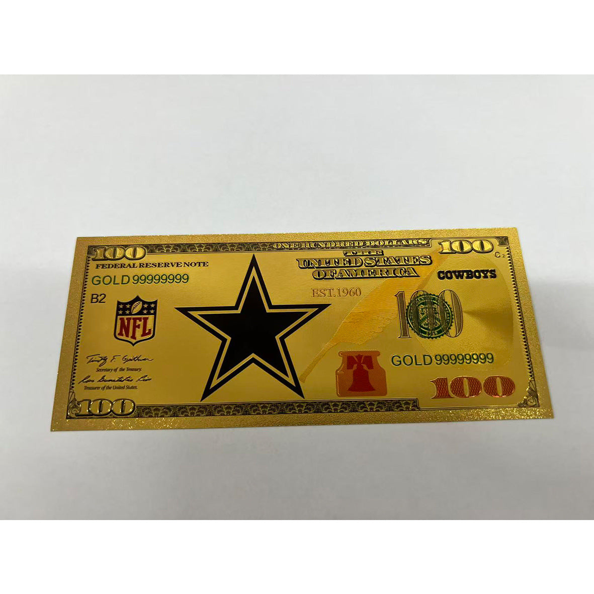 Gold-Plated Football Collectible Banknote – American Sports Fan Gift