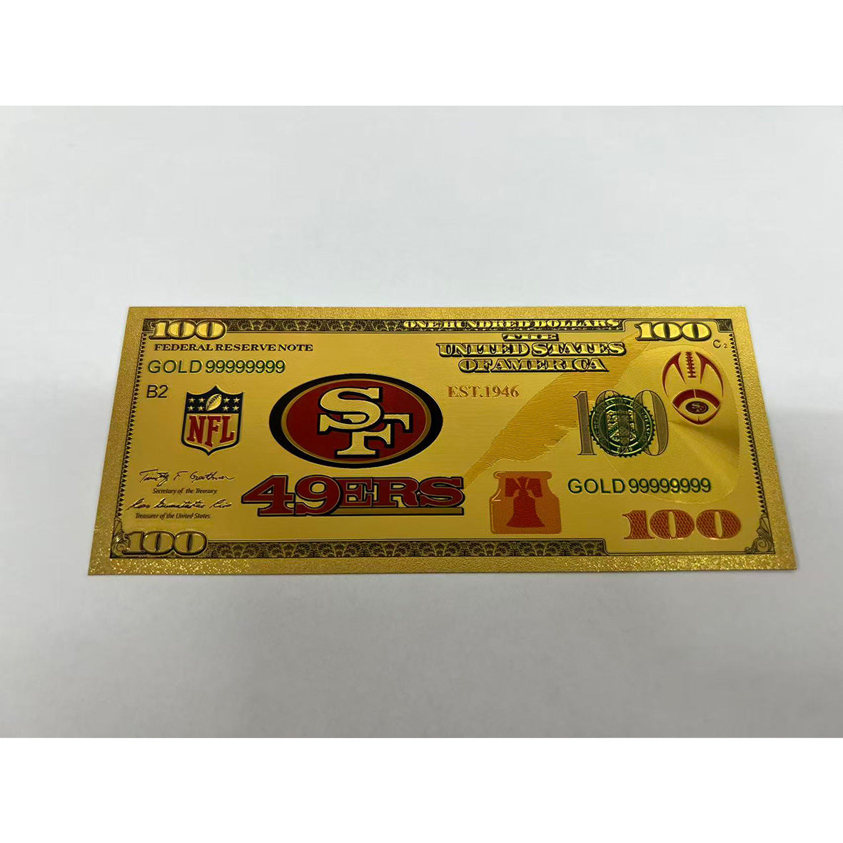 Gold-Plated Football Collectible Banknote – American Sports Fan Gift