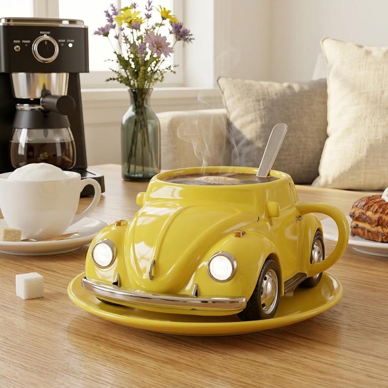 Vintage Beetle Car Mug – A Unique Gift for Car Lovers