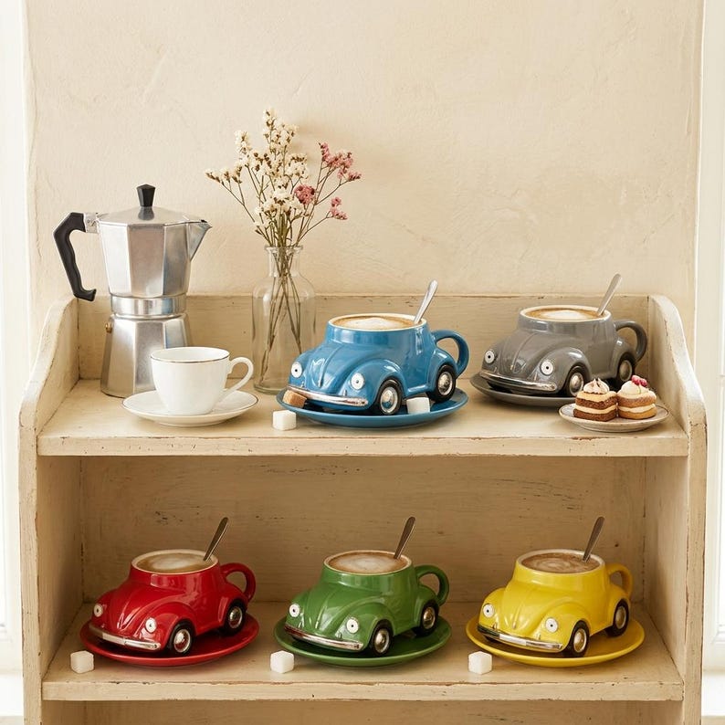 Vintage Beetle Car Mug – A Unique Gift for Car Lovers
