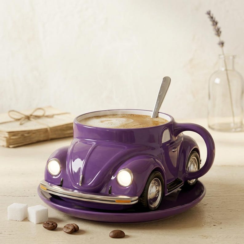 Vintage Beetle Car Mug – A Unique Gift for Car Lovers